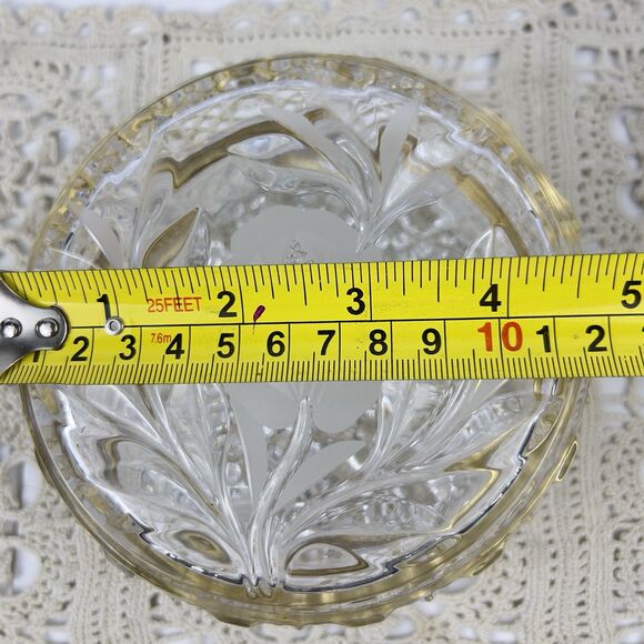 Vtg French Cut & Formed Glass‎ Baccarat Style Jewelry Casket Trinket Box 4.75” - Picture 13 of 14